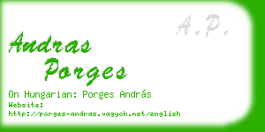 andras porges business card
